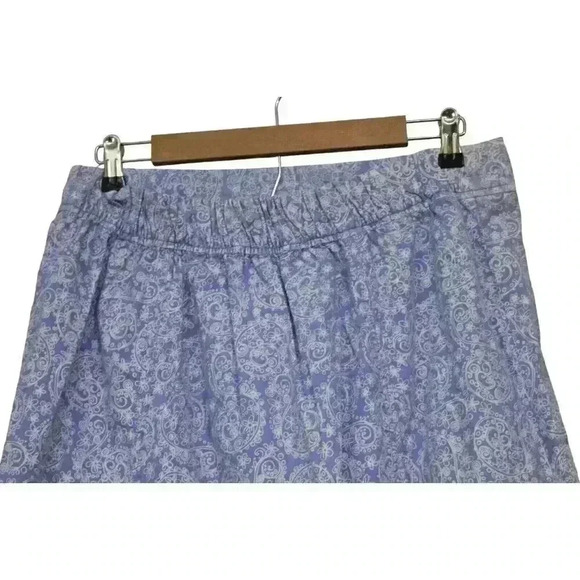 Fresh Produce Midi Skirt Size Large Periwinkle Paisley Floral 100% Cotton Resort - Picture 8 of 12